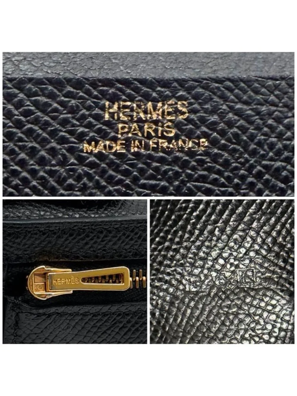Hermes Bearn Souffle Veau Epsom Black Bifold Wallet
